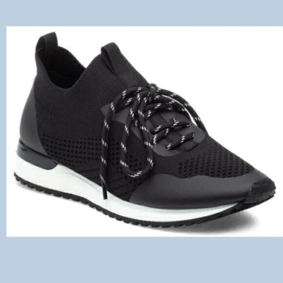 J Slide OPAL Womens 7 Black Knit Lace Up Sneaker - Picture 1 of 12
